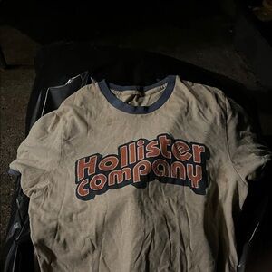 Hollister Beige and Blue Short Sleeve Tee